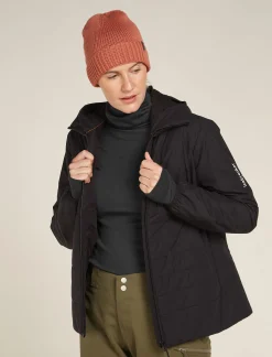 Icebreaker Women's 300 MerinoFine™ Polar Long Sleeve Roll Neck Thermal Top Black Outlet