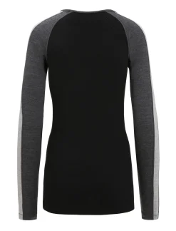 Icebreaker Women's 260 ZoneKnit™ Long Sleeve Crewe Thermal Top JetHeather/Black Best Sale