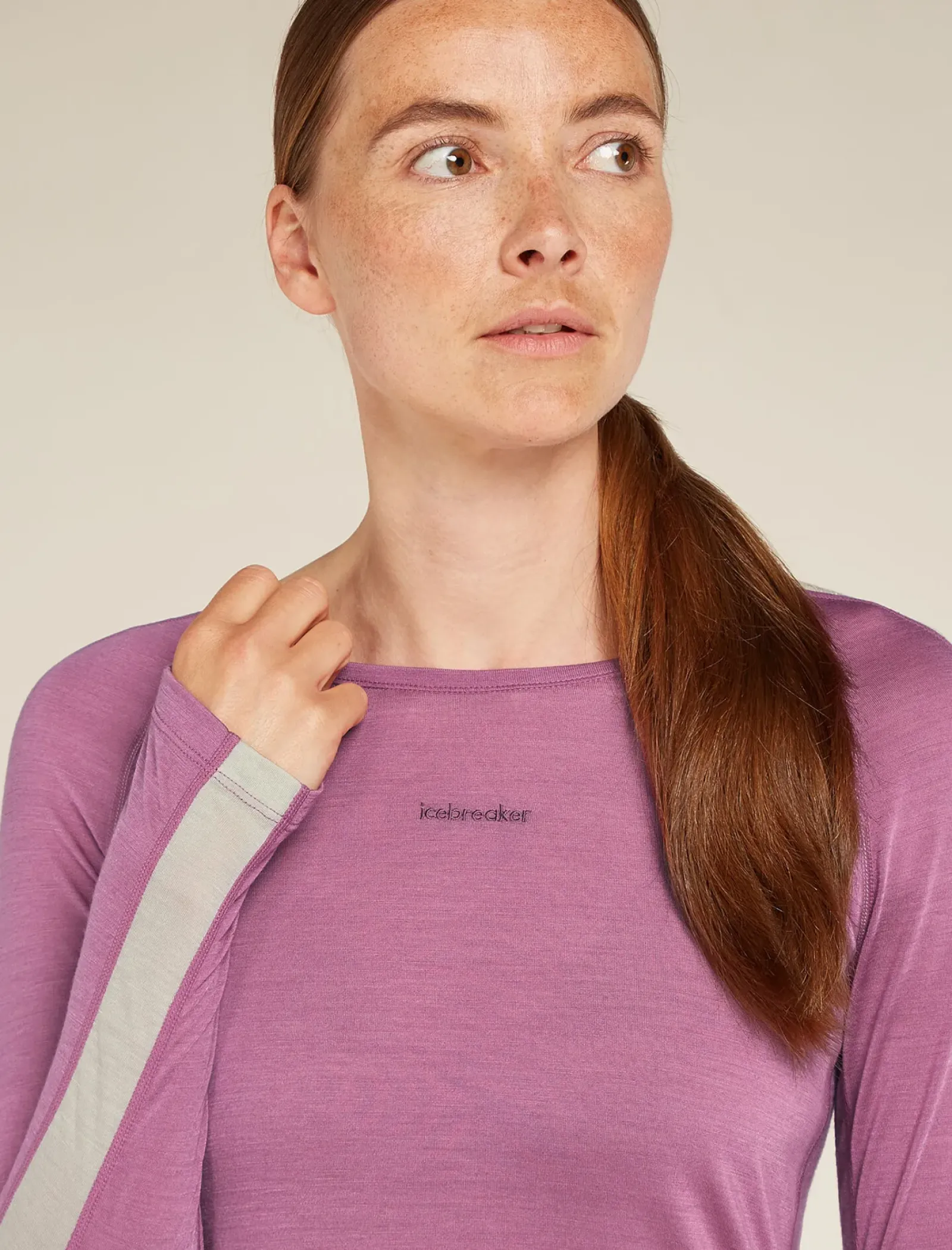 Women's 125 ZoneKnit™ Long Sleeve Crewe Thermal Top-Icebreaker Hot