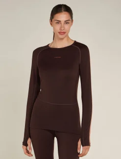 Icebreaker Women's 260 ZoneKnit™ Long Sleeve Crewe Thermal Top Bittersweet/CedarWood Best Sale