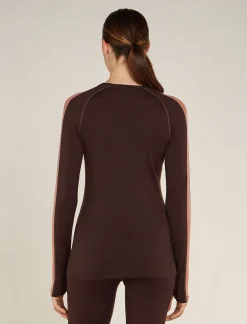 Icebreaker Women's 260 ZoneKnit™ Long Sleeve Crewe Thermal Top Bittersweet/CedarWood Best Sale