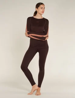 Icebreaker Women's 260 ZoneKnit™ Long Sleeve Crewe Thermal Top Bittersweet/CedarWood Best Sale