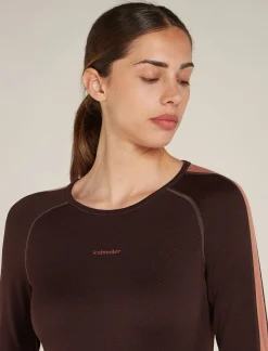 Icebreaker Women's 260 ZoneKnit™ Long Sleeve Crewe Thermal Top Bittersweet/CedarWood Best Sale
