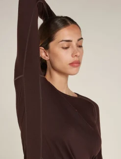 Icebreaker Women's 260 ZoneKnit™ Long Sleeve Crewe Thermal Top Bittersweet/CedarWood Best Sale