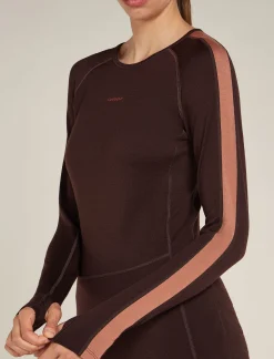 Icebreaker Women's 260 ZoneKnit™ Long Sleeve Crewe Thermal Top Bittersweet/CedarWood Best Sale