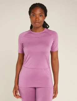 Icebreaker Women's 125 ZoneKnit™ Short Sleeve Crewe Thermal Top Deco/Ashen Sale