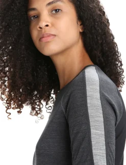 Icebreaker Women's 125 ZoneKnit™ Short Sleeve Crewe Thermal Top JetHeather/Black Hot