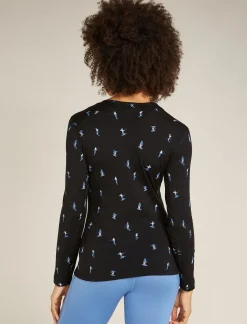 Women's Merino 200 Oasis Long Sleeve Crewe Thermal Top Snow Day-Icebreaker Sale