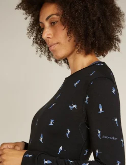 Women's Merino 200 Oasis Long Sleeve Crewe Thermal Top Snow Day-Icebreaker Sale
