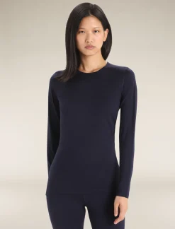 Icebreaker Women's Merino 200 Oasis Long Sleeve Crewe Thermal Top MidnightNavy Shop