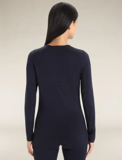 Icebreaker Women's Merino 200 Oasis Long Sleeve Crewe Thermal Top MidnightNavy Shop