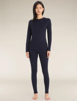 Icebreaker Women's Merino 200 Oasis Long Sleeve Crewe Thermal Top MidnightNavy Shop