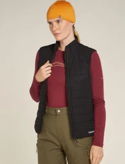 Women's Merino 200 Oasis Long Sleeve Crewe Thermal Top Mountain Pulse-Icebreaker New