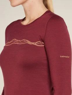 Women's Merino 200 Oasis Long Sleeve Crewe Thermal Top Mountain Pulse-Icebreaker New