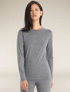 Icebreaker Women's Merino 200 Oasis Long Sleeve Crewe Thermal Top GritstoneHeather Sale