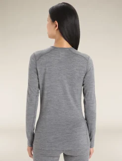 Icebreaker Women's Merino 200 Oasis Long Sleeve Crewe Thermal Top GritstoneHeather Sale