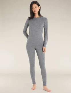 Icebreaker Women's Merino 200 Oasis Long Sleeve Crewe Thermal Top GritstoneHeather Sale