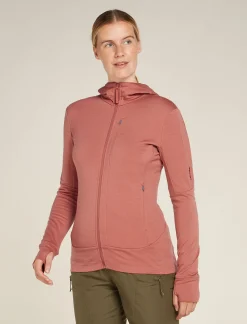 Icebreaker Women's Merino 260 Quantum Long Sleeve Zip Hoodie CedarWood Shop