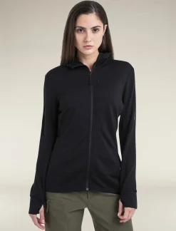 Icebreaker Women's Merino 260 Quantum Long Sleeve Zip Hoodie Black Shop