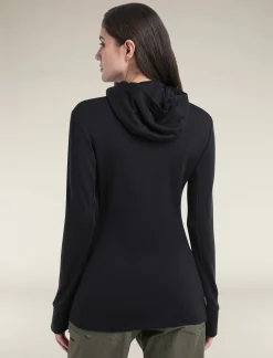 Icebreaker Women's Merino 260 Quantum Long Sleeve Zip Hoodie Black Shop