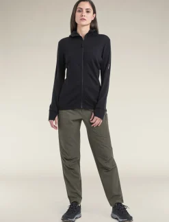 Icebreaker Women's Merino 260 Quantum Long Sleeve Zip Hoodie Black Shop
