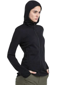 Icebreaker Women's Merino 260 Quantum Long Sleeve Zip Hoodie Black Shop
