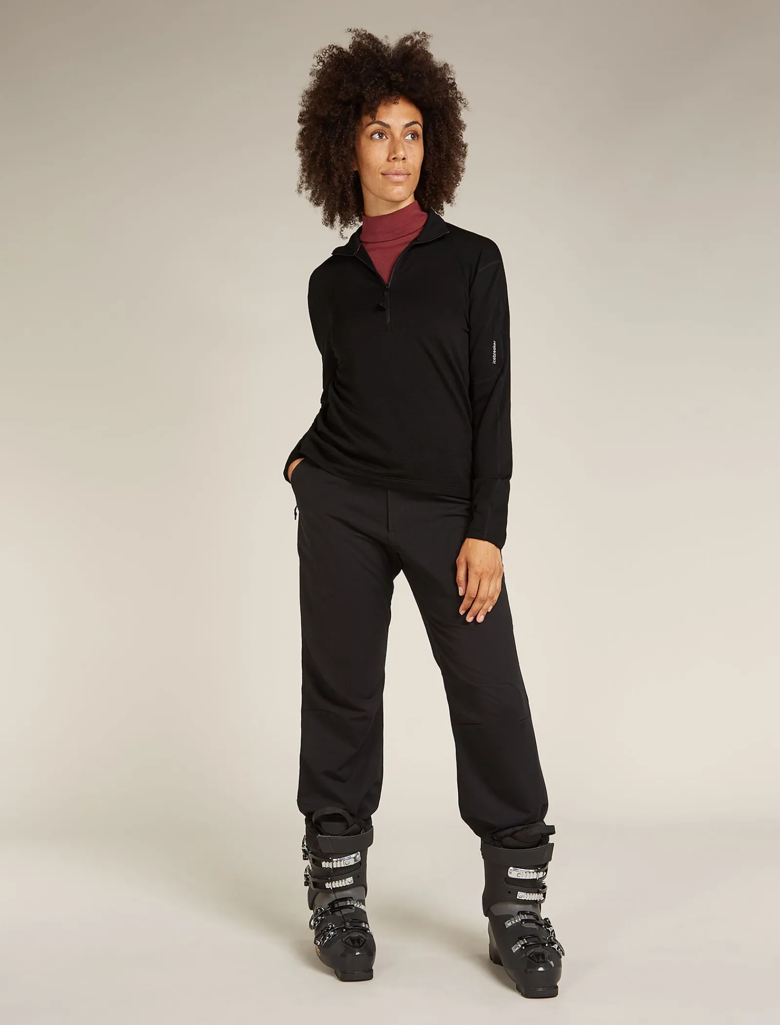 Icebreaker Women's Merino 360 Realfleece™ Elemental Long Sleeve Half Zip Jacket Black Flash Sale