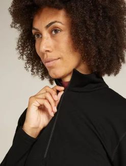 Icebreaker Women's Merino 360 Realfleece™ Elemental Long Sleeve Half Zip Jacket Black Flash Sale
