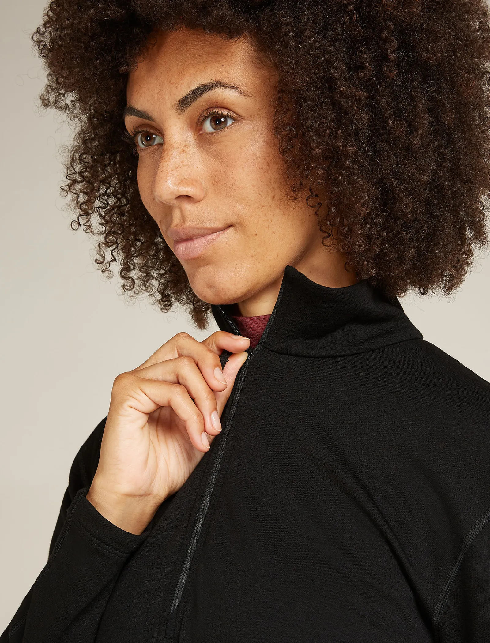 Icebreaker Women's Merino 360 Realfleece™ Elemental Long Sleeve Half Zip Jacket Black Flash Sale