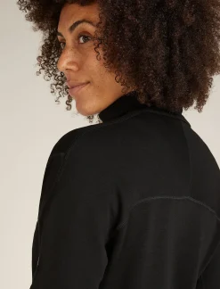 Icebreaker Women's Merino 360 Realfleece™ Elemental Long Sleeve Half Zip Jacket Black Flash Sale