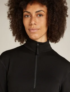 Icebreaker Women's Merino 360 Realfleece™ Elemental Long Sleeve Half Zip Jacket Black Flash Sale