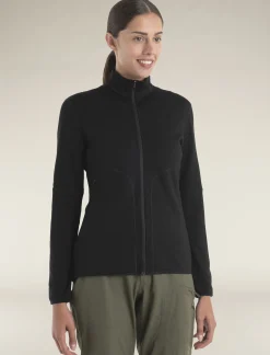 Icebreaker Women's Merino 560 Realfleece™ Elemental Long Sleeve Zip Black Sale