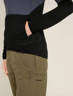 Icebreaker Women's Merino 400 RealFleece™ Descender Long Sleeve Zip Jacket Graphite/Black Store