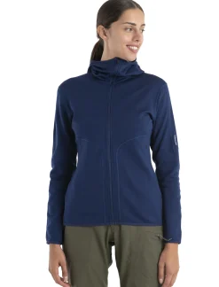 Icebreaker Women's Merino 560 Realfleece™ Elemental Long Sleeve Zip Hoodie RoyalNavy Online