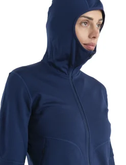 Icebreaker Women's Merino 560 Realfleece™ Elemental Long Sleeve Zip Hoodie RoyalNavy Online