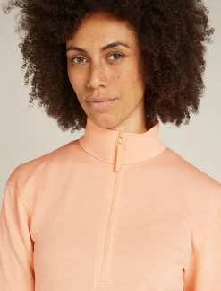 Icebreaker Women's Merino 360 Realfleece™ Elemental Long Sleeve Half Zip Jacket Sunstone Hot