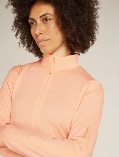 Icebreaker Women's Merino 360 Realfleece™ Elemental Long Sleeve Half Zip Jacket Sunstone Hot