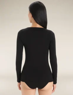 Icebreaker Women's Merino 150 Siren Long Sleeve Sweetheart Top Black Shop