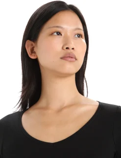 Icebreaker Women's Merino 150 Siren Long Sleeve Sweetheart Top Black Shop