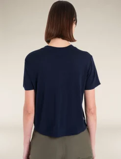 Icebreaker Women's Merino 150 Tech Lite Short Sleeve Crop T-Shirt MidnightNavy Hot