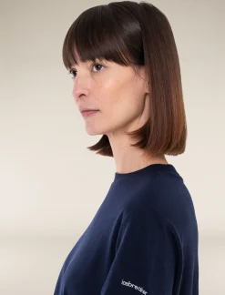 Icebreaker Women's Merino 150 Tech Lite Short Sleeve Crop T-Shirt MidnightNavy Hot