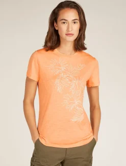 Women's Merino 150 Tech Lite Short Sleeve T-Shirt Winter Floral-Icebreaker New