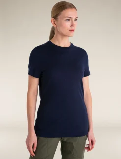 Icebreaker Women's Merino 150 Tech Lite Short Sleeve T-Shirt MidnightNavy New