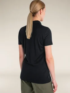 Icebreaker Women's Merino 150 Tech Lite Short Sleeve Polo Black Cheap