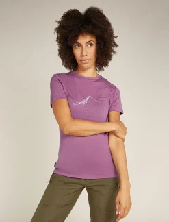 Icebreaker Women's Merino 150 Tech Lite Short Sleeve T-Shirt Southern Constellation Deco Best