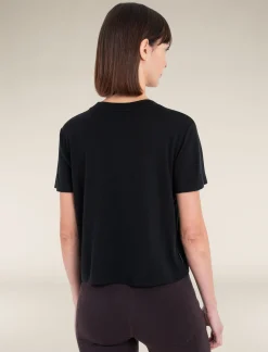 Icebreaker Women's Merino 150 Tech Lite Short Sleeve Crop T-Shirt Black Sale