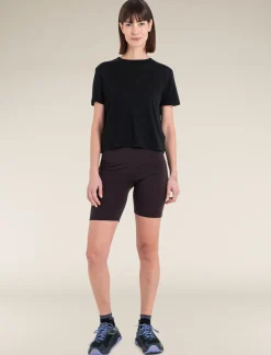 Icebreaker Women's Merino 150 Tech Lite Short Sleeve Crop T-Shirt Black Sale