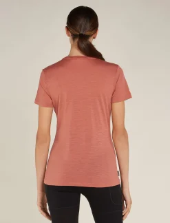 Icebreaker Women's Merino 150 Tech Lite Short Sleeve T-Shirt Camping Circle CedarWood Cheap