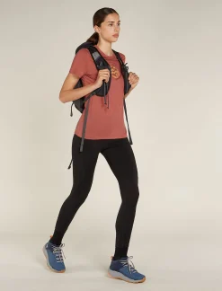 Icebreaker Women's Merino 150 Tech Lite Short Sleeve T-Shirt Camping Circle CedarWood Cheap