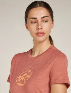 Icebreaker Women's Merino 150 Tech Lite Short Sleeve T-Shirt Camping Circle CedarWood Cheap